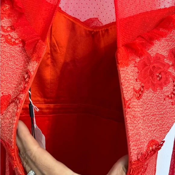 Three Floor Couture Red Dress - Picture 7 of 11